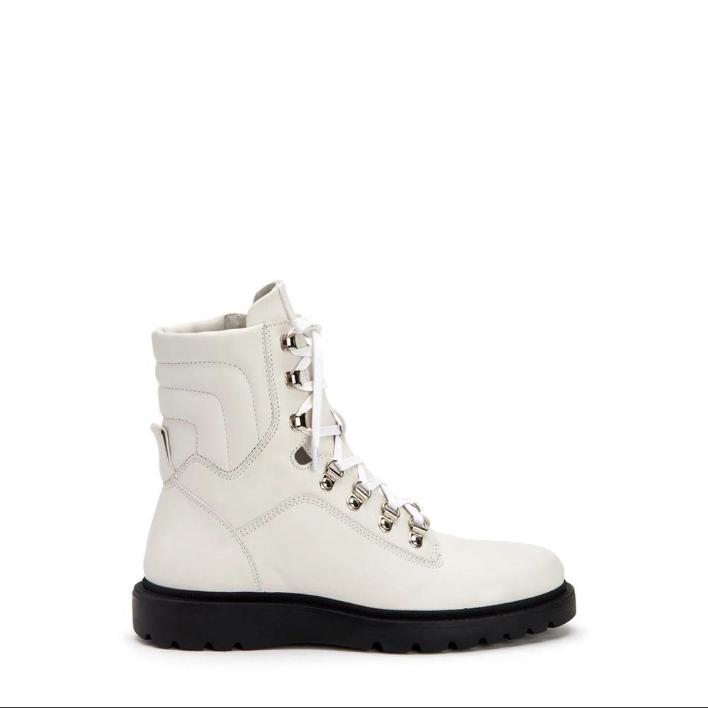 NEW NBW Aquatalia White Combat Boots